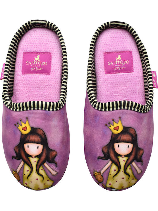 Santoro Παιδικές Παντόφλες για Κορίτσι Φούξια Little Princess