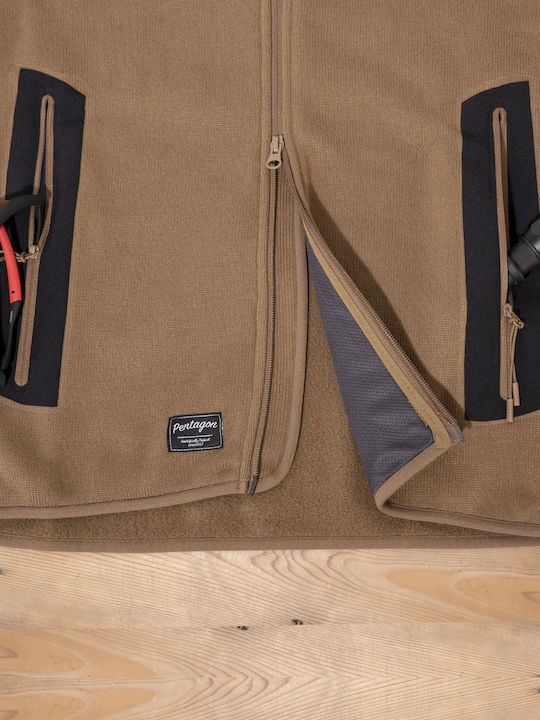 Pentagon Falcon Κυνηγετική Ζακέτα Fleece Μπεζ
