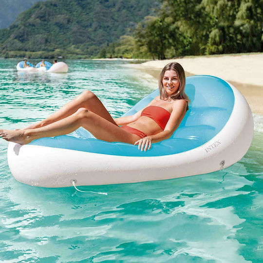 Intex Petal Lounge Inflatable Sea Mattress Turquoise 193x124cm