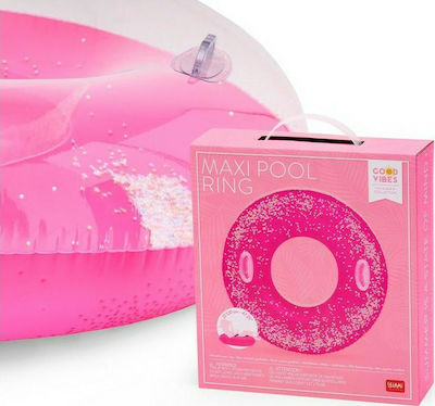 Legami Milano Inflatable Floating Ring Donut with Handles Pink 120cm