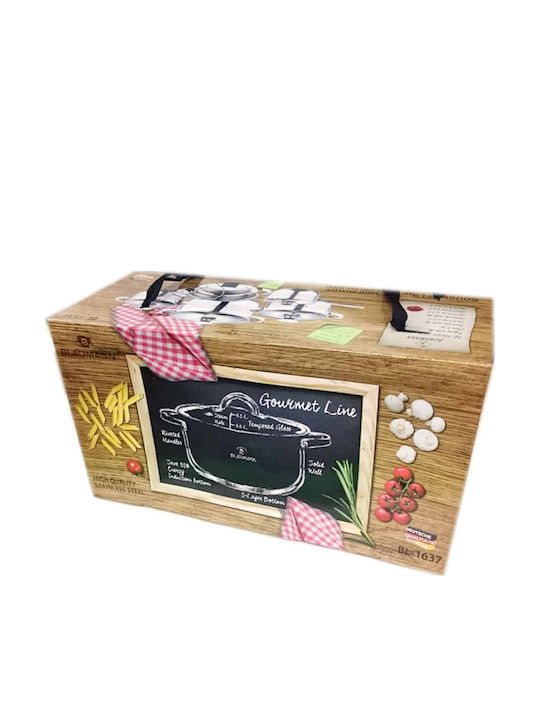 Blaumann Set de vase de gătit din oțel inoxidabil Argint cu strat antiaderent BL-1637 10buc