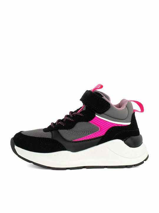 Παιδικά Sneakers High Ανατομικά με Σκρατς Γκρι