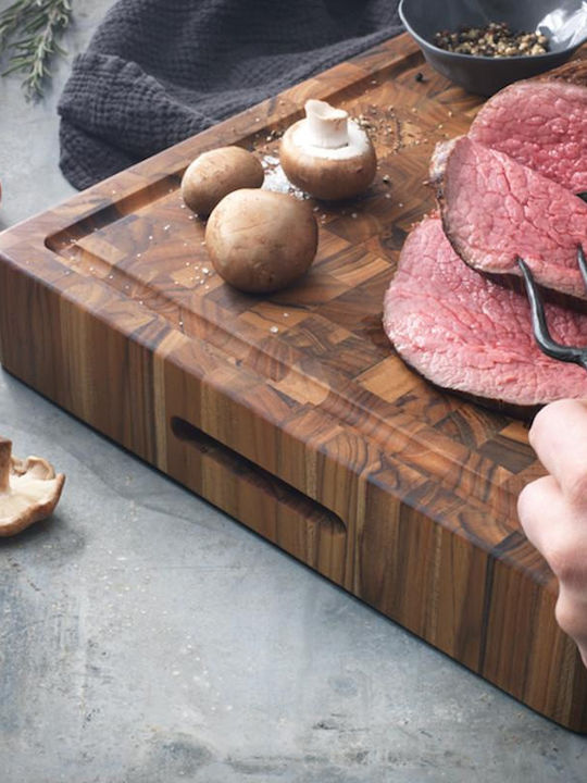 TeakHaus Butcher Block Servierplatte Hölzernes 50.8x35.6x6.4cm 1Stück
