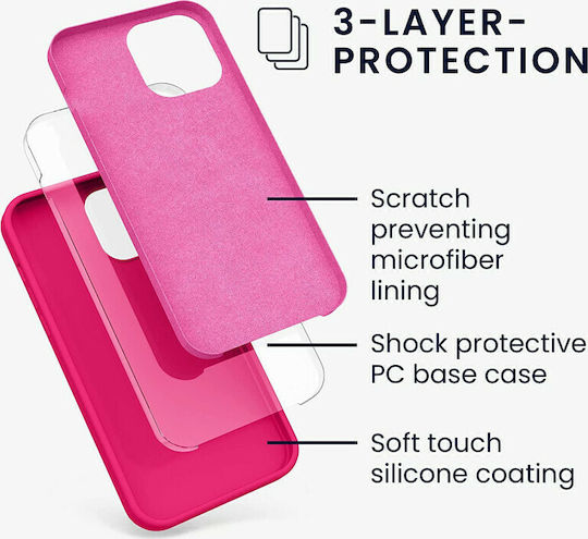 KWmobile Rubberized TPU Back Cover Silicone Neon Pink (iPhone 13 Pro Max)