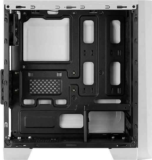 Aerocool Cylon Mini Gaming Mini Tower Κουτί Υπολογιστή με Πλαϊνό Παράθυρο και RGB Φωτισμό Λευκό