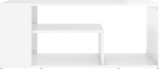 Rechteckig Couchtisch Holz Glossy White B100xT50xH40cm