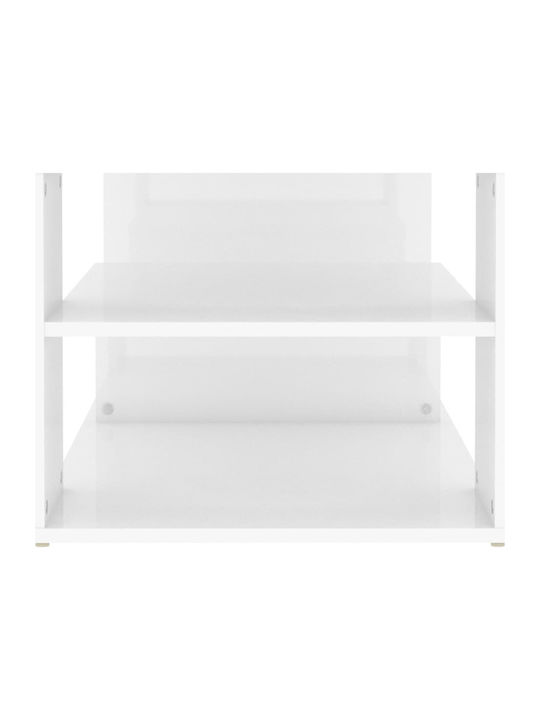 Rectangular Coffee Table Wooden Glossy White L100xW50xH40cm.