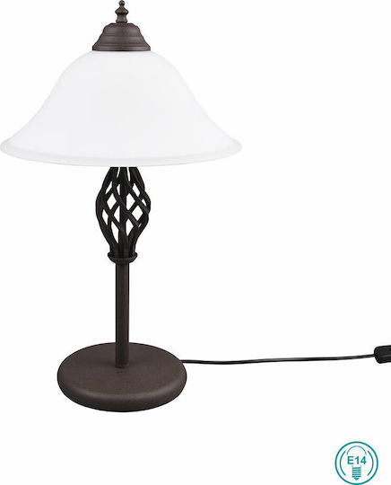 Trio Lighting Rustica Μεταλλικό Πορτατίφ για Ντουί E14 με Λευκό Καπέλο και Μαύρη Βάση
