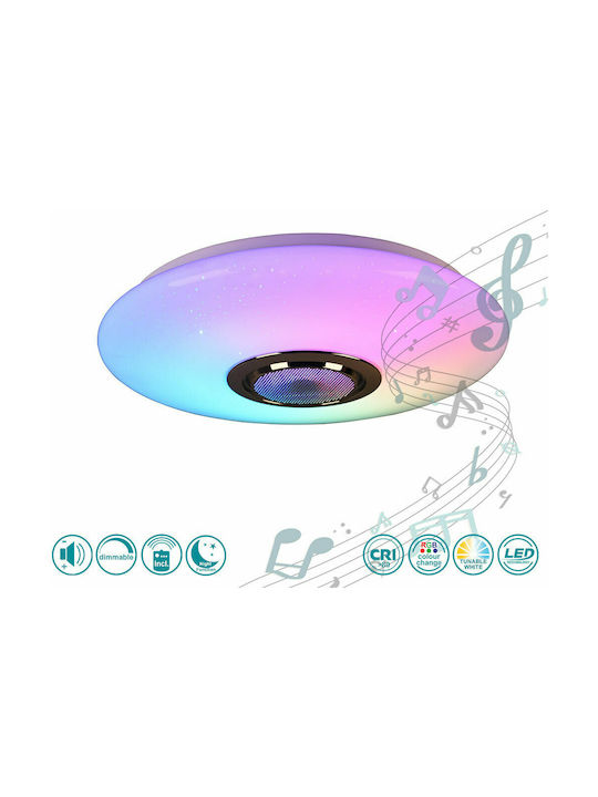 Trio Lighting Musica Smart Deckenleuchte 41cm Weiß mit Integrierter LED und Fernbedienung