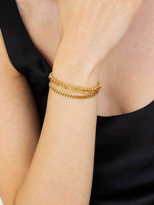 Luca Barra Bracelet Chain made of Steel Gold Plated