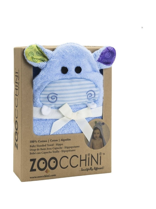 Zoocchini Βρεφική Κάπα-Μπουρνούζι με Κουκούλα Henry The Hippo Γαλάζια 77x77εκ.