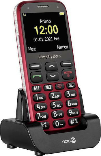Doro Primo 368 Einzel-SIM Handy mit Großen Tasten Rot