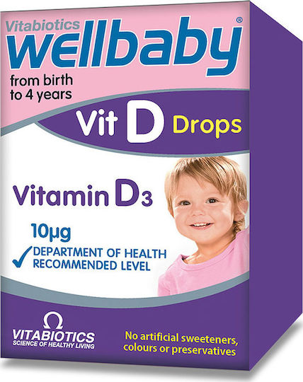 Vitabiotics Wellbaby Vit D drops Vitamin D3 Vitamin for Immune System Boost & Bone Health 400iu 10mg 30ml