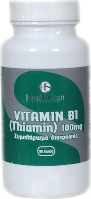 Health Sign Vitamin B1 (Thiamin) 100 mg 90 tabs Vitamin 100mg 90 Registerkarten