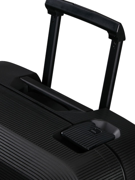 Samsonite Magnum Large Hard Black Suitcase With 4 Wheels Height 75cm