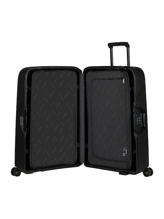 Samsonite Magnum Large Hard Black Suitcase With 4 Wheels Height 75cm
