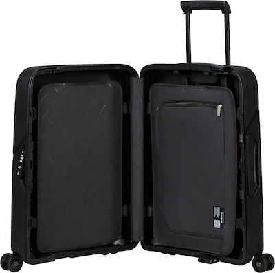 Samsonite Magnum Eco Spinner Βαλίτσα Καμπίνας με ύψος 55cm σε Μαύρο χρώμα