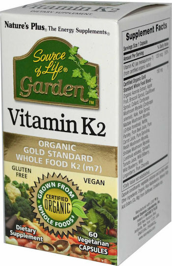 Nature's Plus Βιταμίνη K για την Υγεία των Οστών 60 φυτικές κάψουλες