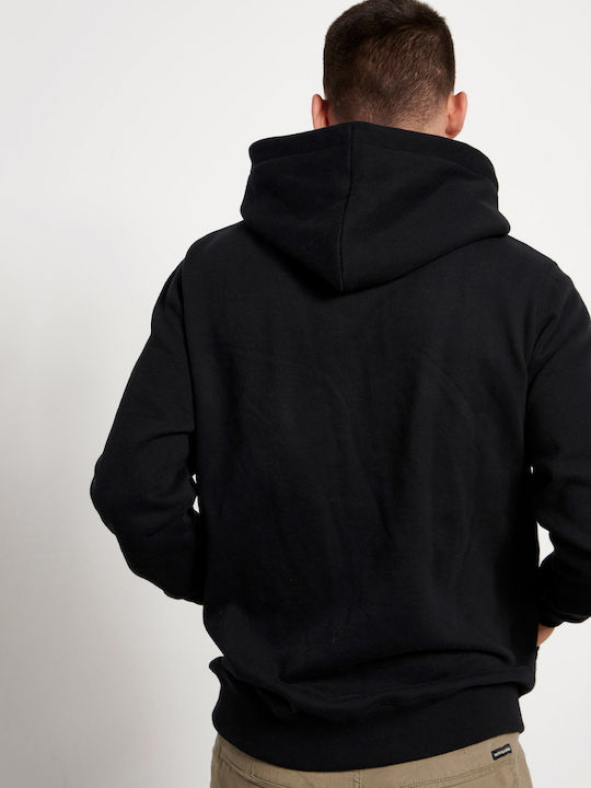 Funky Buddha Men's Sweatshirt with Hood and Pockets Black