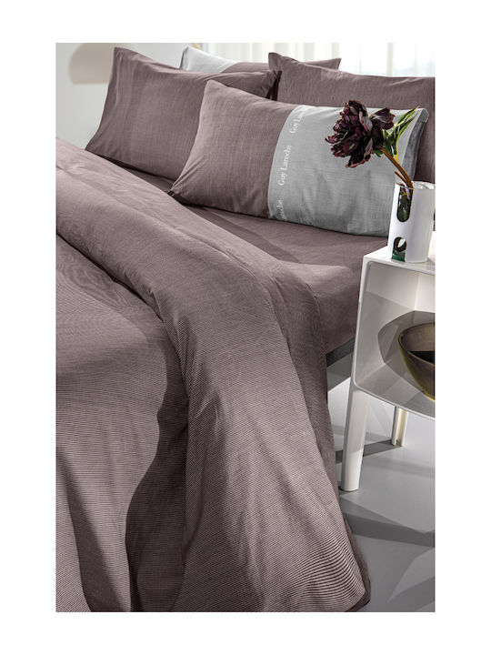 Guy Laroche Duvet Cover Set Cotton Queen with 2 Pillowcases 225x245 Etoile Purple