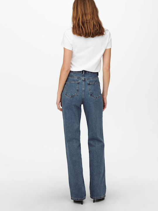 Camille Ψηλόμεσο Γυναικείο Jean Παντελόνι σε Wide Γραμμή Medium Blue Denim