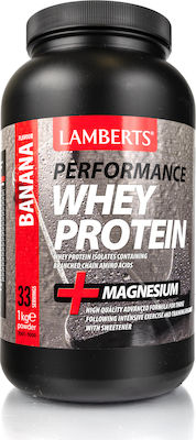 Lamberts Performance Whey Protein & Magnesium Molkenprotein mit Geschmack Banane 1kg