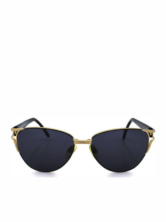 Ysl Women's Sunglasses with Gold Metal Frame and Black Lens SL 6009 Y104