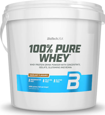 Biotech USA 100% Pure Whey Πρωτεΐνη Ορού Γάλακτος Χωρίς Γλουτένη με Γεύση Hazelnut 4kg