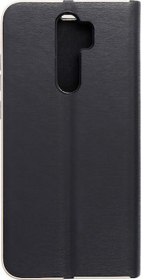 Forcell Luna Gold Synthetic Leather Book Black (Redmi Note 8 Pro)