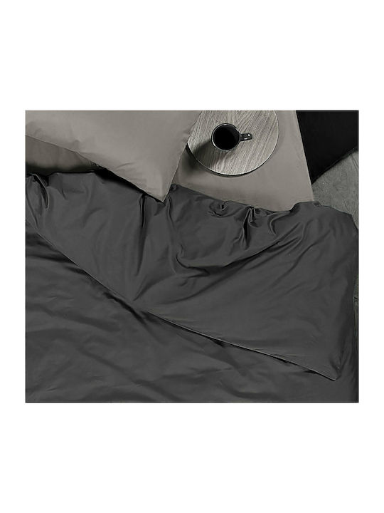 Nef-Nef Homeware Duvet Cover Cotton King 230x240 Basic 029298 Dark Grey