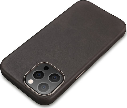 iCarer Oil Wax Back Cover Leather Coffee (iPhone 13 Pro)