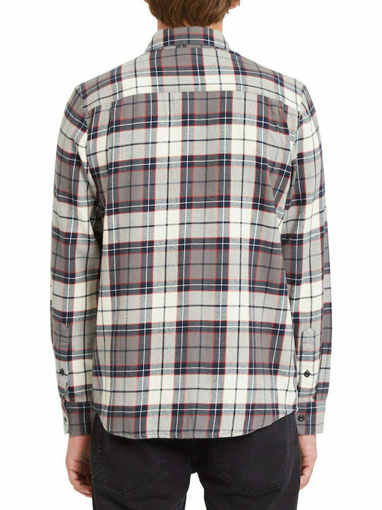 Volcom Caden Men's Shirt Long Sleeve Flannel Checked Bleached Sand