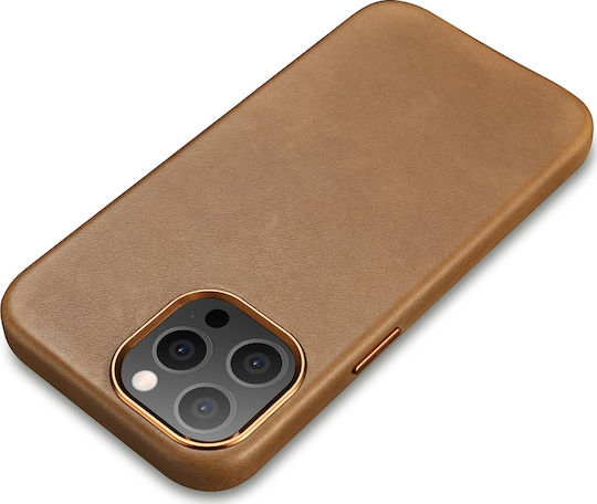 iCarer Oil Wax Back Cover Δερμάτινο Καφέ (iPhone 13 Pro Max)