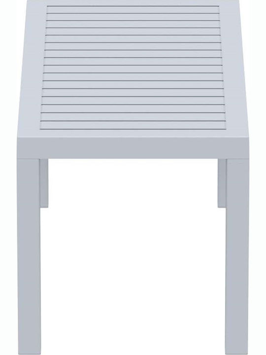 Garten- und Terrassentisch für kleine Räume aus Polypropylen Ocean Silver Grau 90x45x45cm