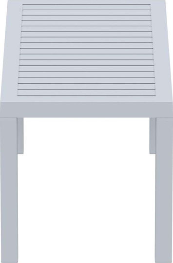 Garten- und Terrassentisch für kleine Räume aus Polypropylen Ocean Silver Grau 90x45x45cm