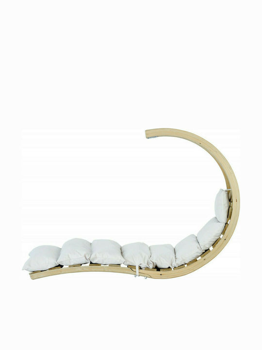 Lounger Hängesessel Hölzernes L57xB114xH157cm Beige Lounger Hängesessel Hölzernes L57xB114xH157cm Beige