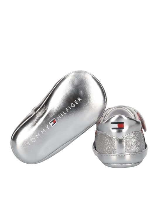 Tommy Hilfiger Βρεφικά Sneakers Αγκαλιάς Ασημί