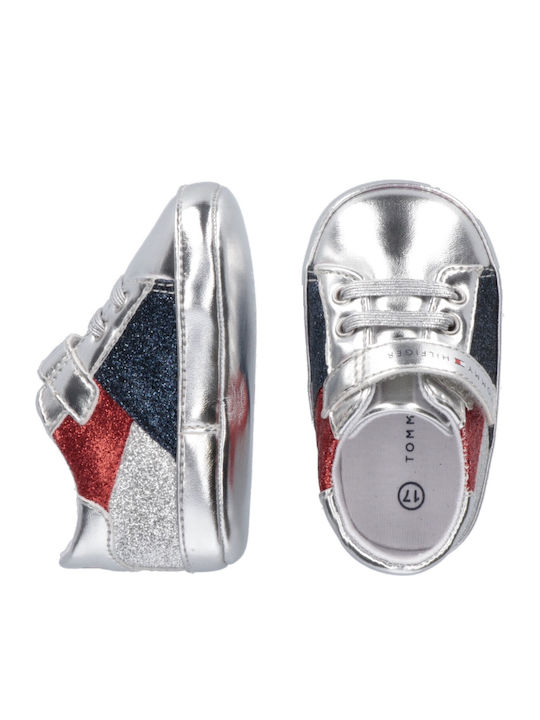 Tommy Hilfiger Βρεφικά Sneakers Αγκαλιάς Ασημί