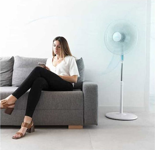 Cecotec Energysilence 600 Maxflow Ανεμιστήρας Ορθοστάτης 70W Διαμέτρου 45cm Λευκός
