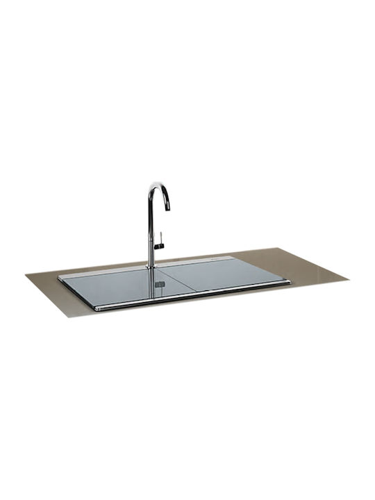 Apell Iris 9320 Ένθετος Νεροχύτης Σατινέ Μ89.7xΠ51cm White Glass
