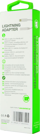 Lamtech Конвертор Lightning мъжки към 3.5mm женски Бял 1бр LAM063005
