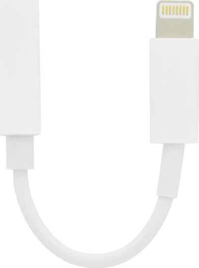 Lamtech Конвертор Lightning мъжки към 3.5mm женски Бял 1бр LAM063005