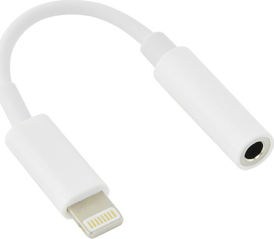 Lamtech Конвертор Lightning мъжки към 3.5mm женски Бял 1бр LAM063005
