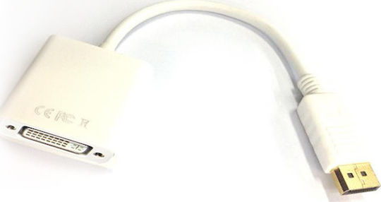 Aculine AD-018 Конвертор DisplayPort мъжки към DVI-D женски Бял 1бр