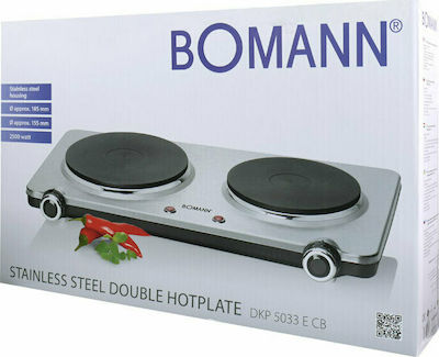 Bomann DKP 5033 E CB 650331 Countertop Burner Emaille Double Inox