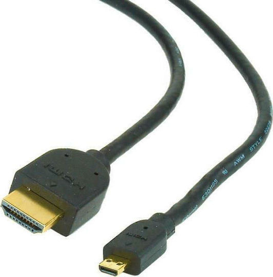 Cablexpert HDMI 2.0 Premium High Speed 4K 60Hz HDR Cable HDMI male - micro HDMI male 3m Μαύρο