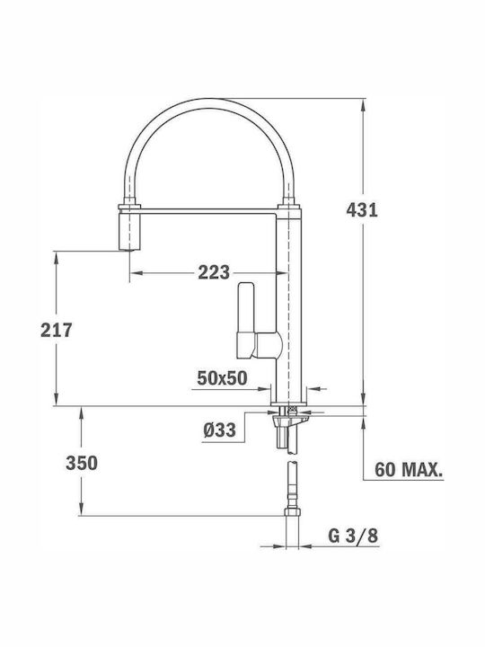 Teka FO 937 Πάγκου με Ντουζ