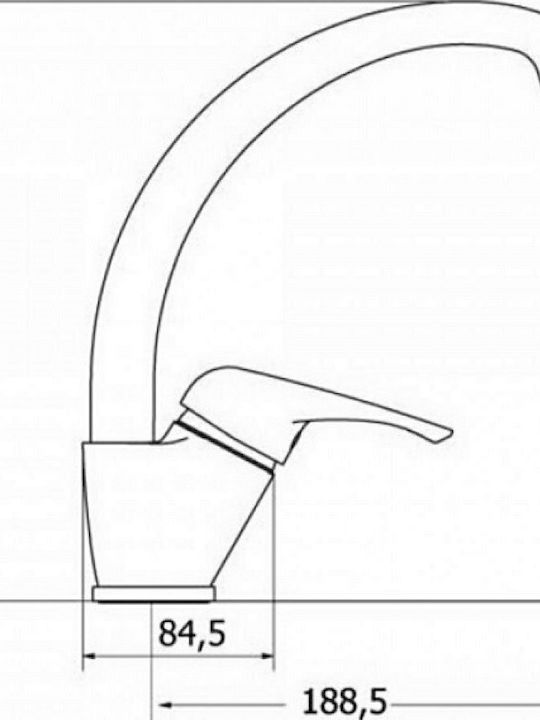 Viospiral Elit Tall Kitchen Faucet Counter Silver