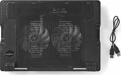 Nedis Nedis Cooling Pad Für Laptop Bis 18" Mit 2 Lüftern Und Beleuchtung NBCR200BK