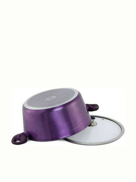Edenberg Cookware Set of Aluminum with Stone Coating Purple 15pcs